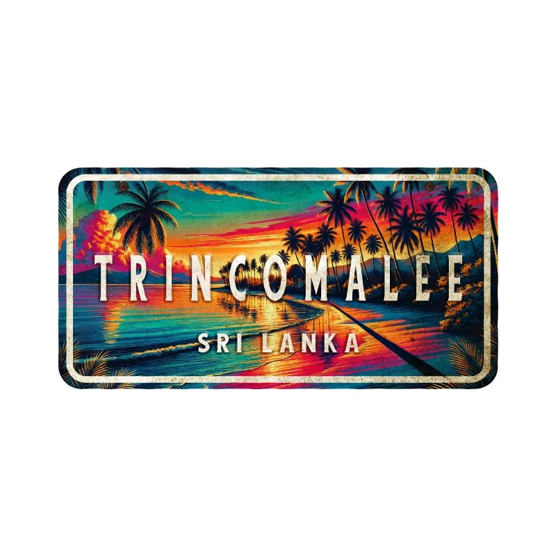 Trincomalee Beach Sunset Schild