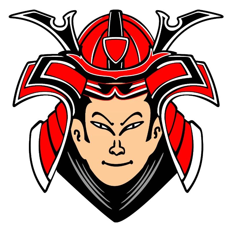 Samurai mit Helmdesign