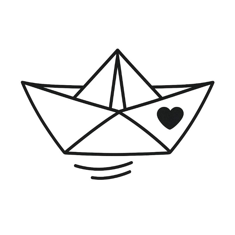 Herz Papierboot Illustration
