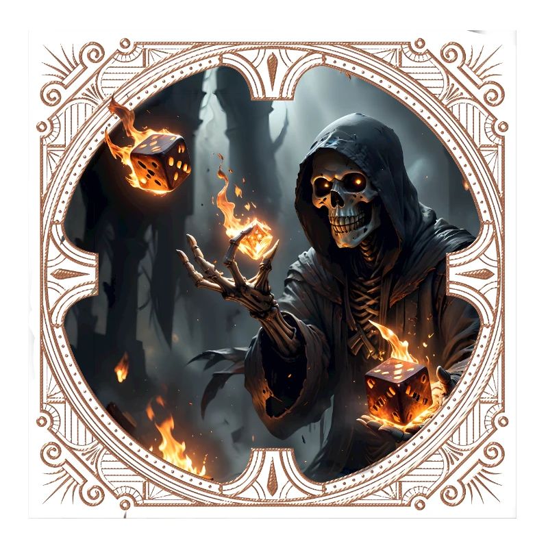 Skeleton Dice Magic and Fire