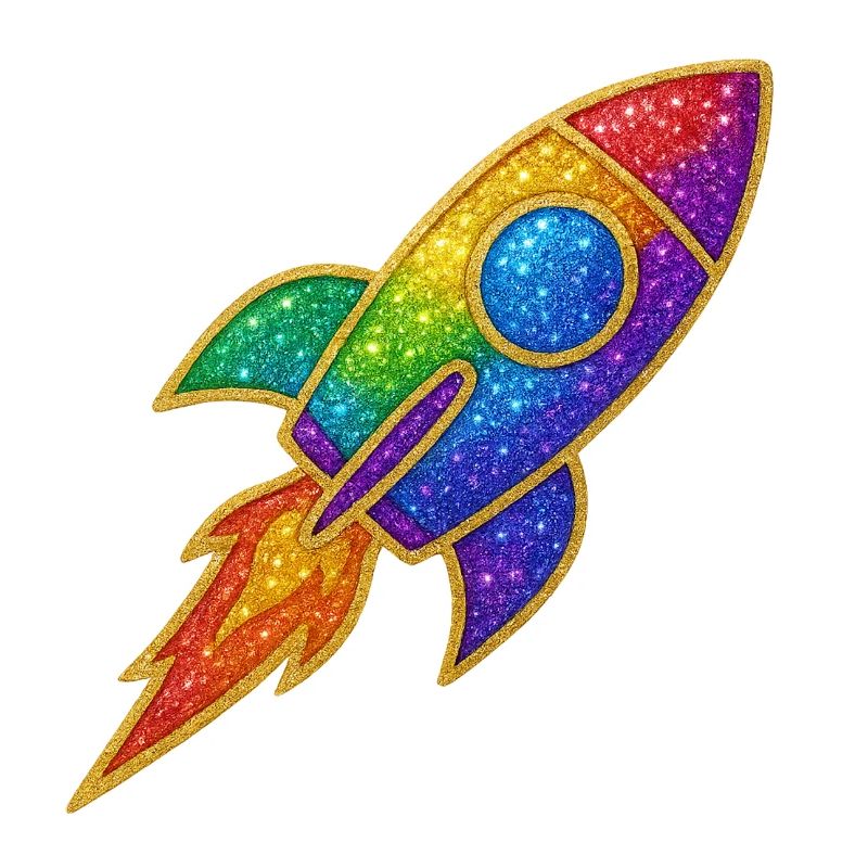 GlitzerRakete Regenbogen Durchstarter Glitzer Gold