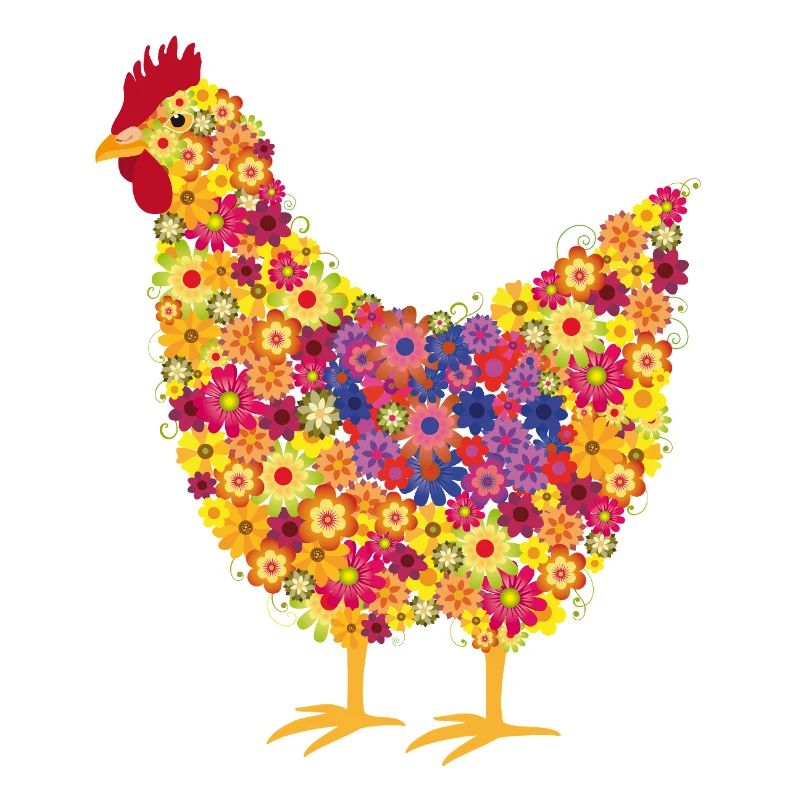 Fleur Poulet Jeu Coloré De Couleurs