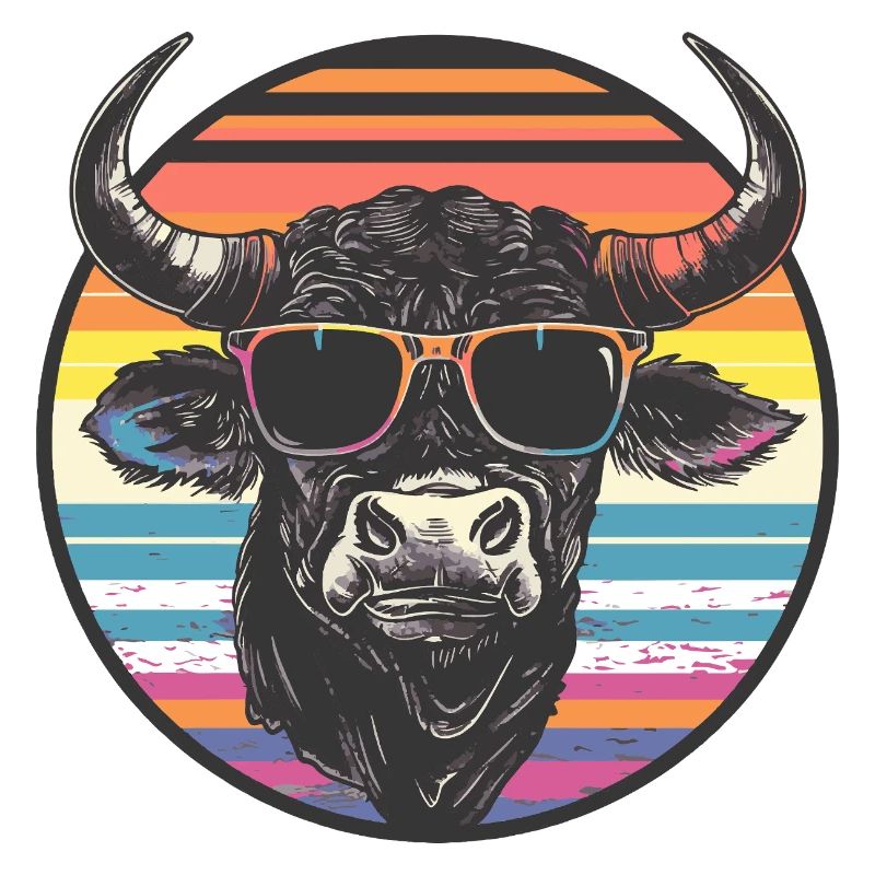 Bison décontracté avec lunettes de soleil