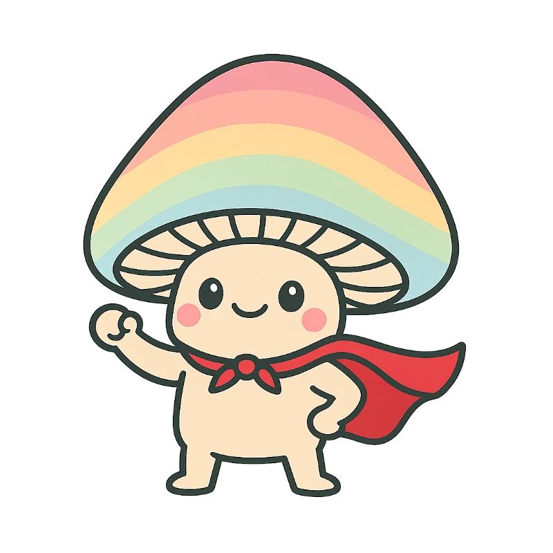 Conception de dessin animé de super-héros de champignon