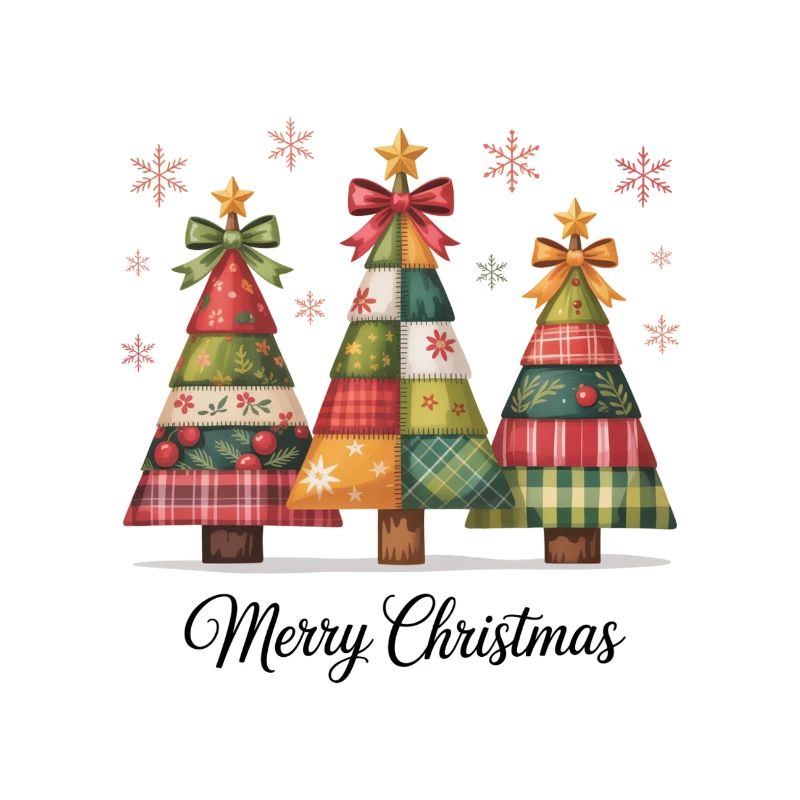 Trio de sapin de Noël patchwork