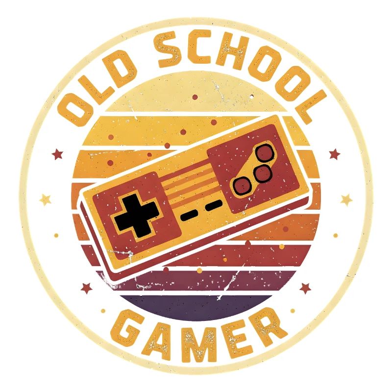 Old School Gamer Sunset Controller Retro Zocker