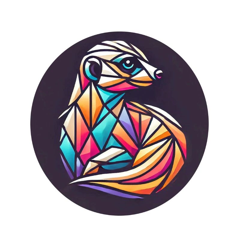 Suricate coloré géométrique