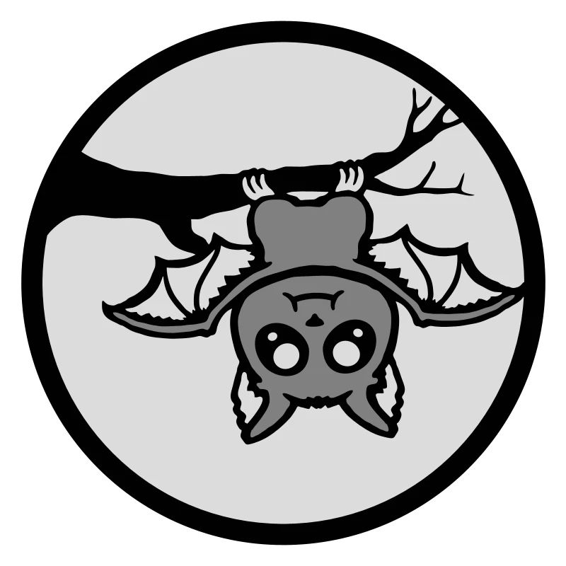 Bat Hanging Moon Branch Halloween Cute Cute