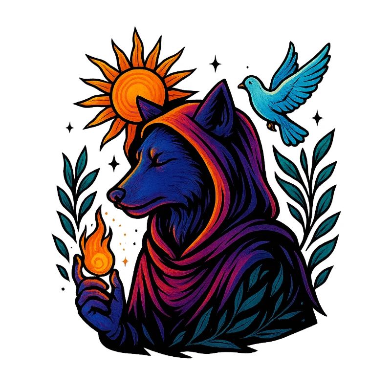 Flamme des Geistes – Kosmische Wolfskunst