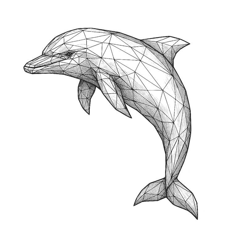 Geometric Polygon Dolphin