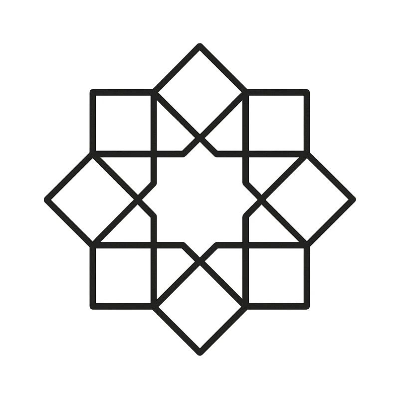 Geometric Square Star Circle Pattern