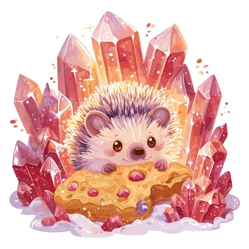 Crystal hedgehog with cookie