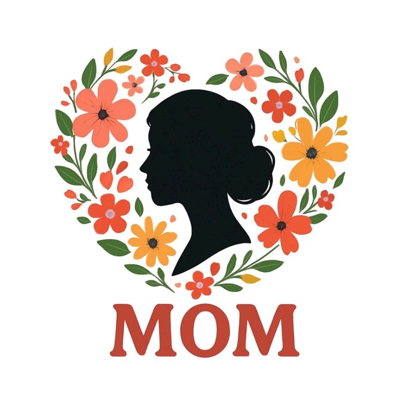 Blumenkranz Mutter Silhouette