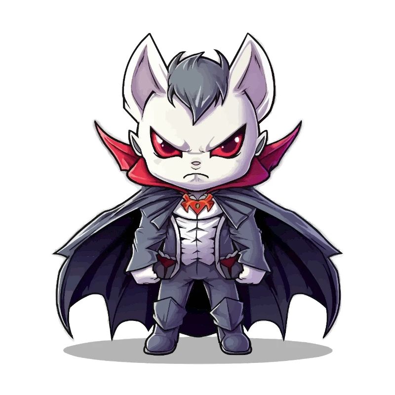 Chibi vampire in suit with cape