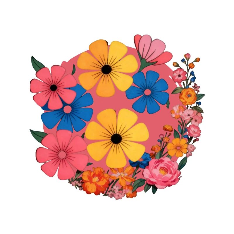 Des fleurs dans la pop rétro