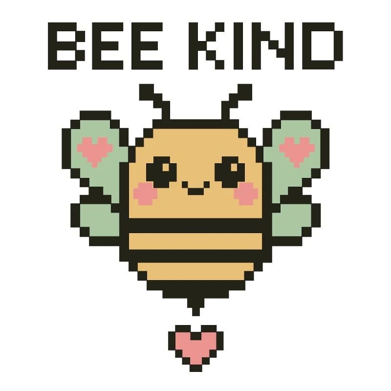 Bee Kind - Pixelbiene mit Herzchen