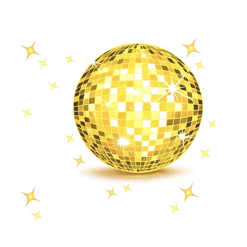 Étincelle de la boule disco dorée