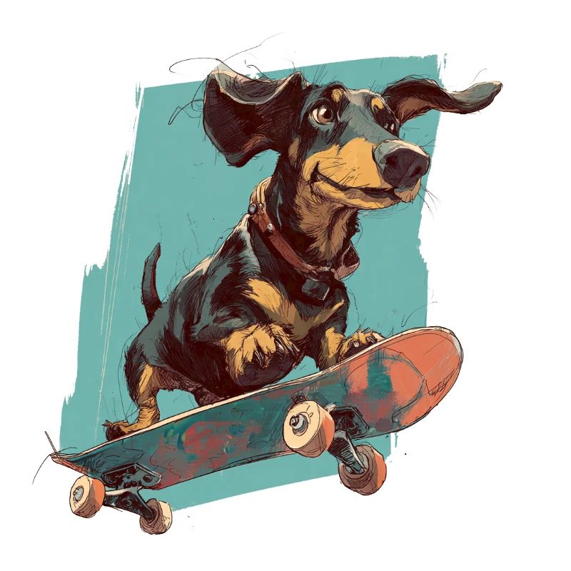 Skateboard Dachshund