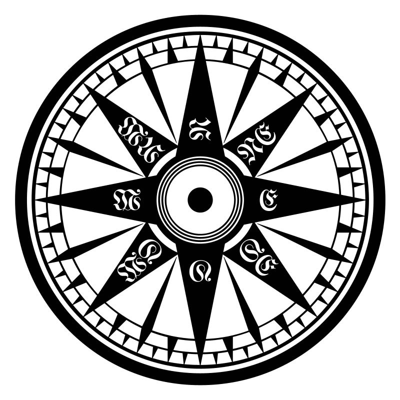 Kompass / Compass – Windrose, Schiffskompass