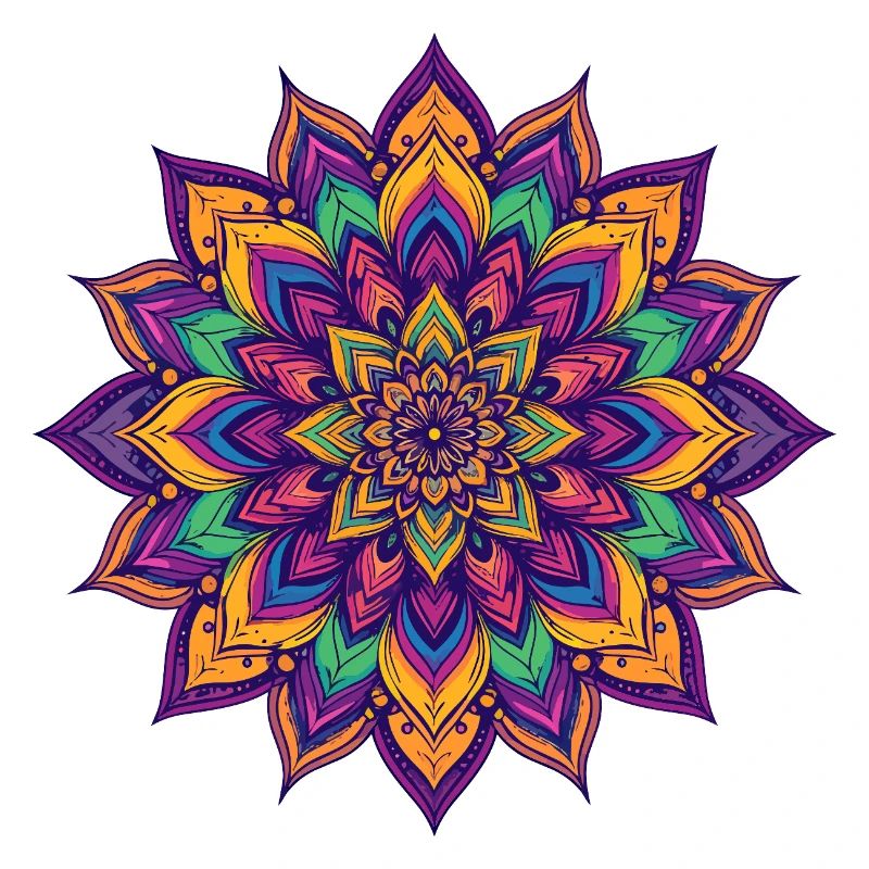 Étoile fleur Psychédélique Colorée du Mandala LSD