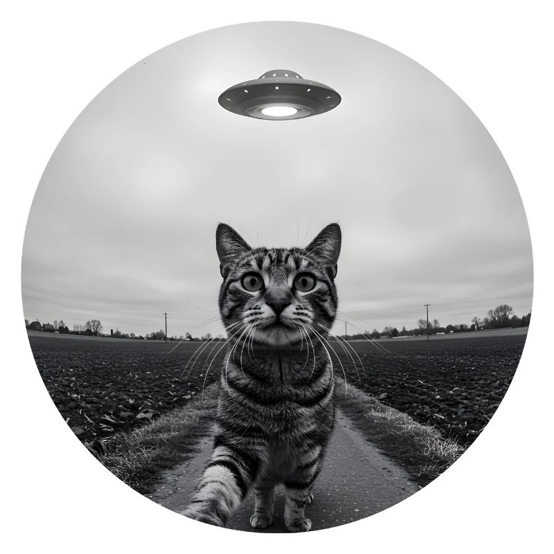 Design drôle d’extraterrestre d’un chat spatial OVNI