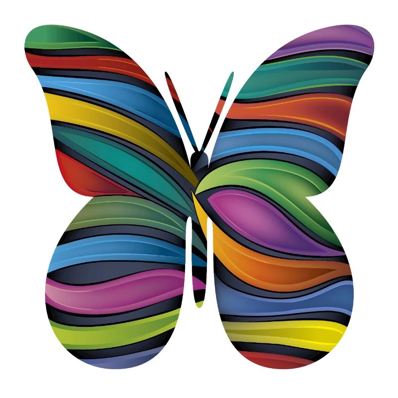 Rainbow Stripe Butterfly