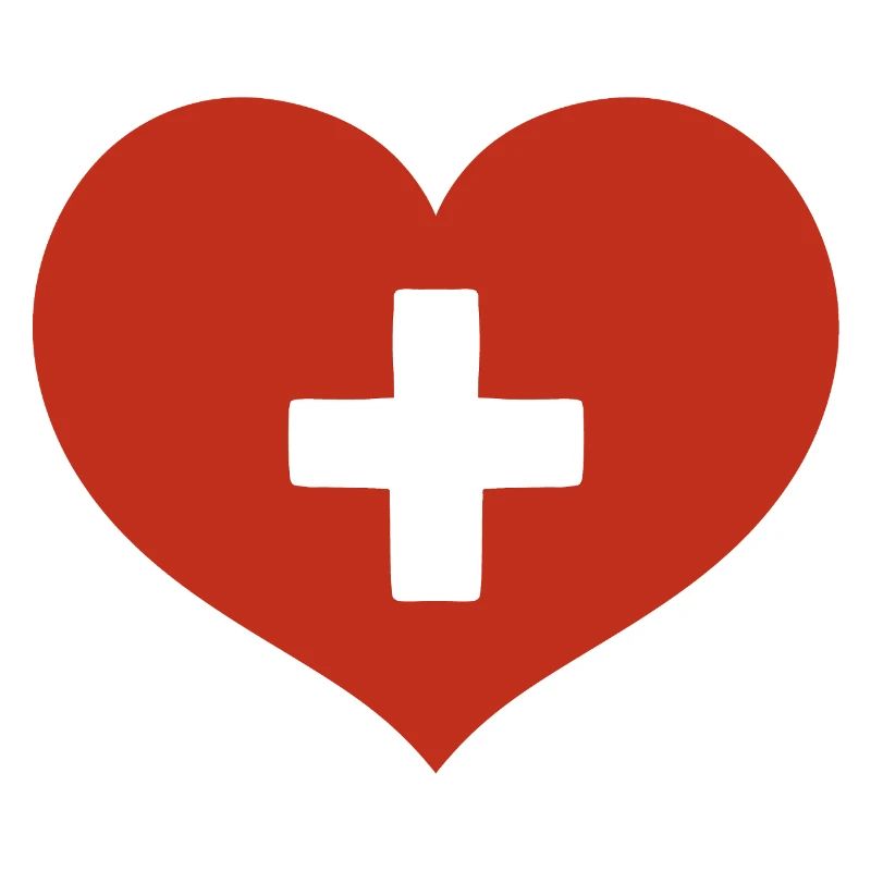 Drapeau suisse en forme de cœur