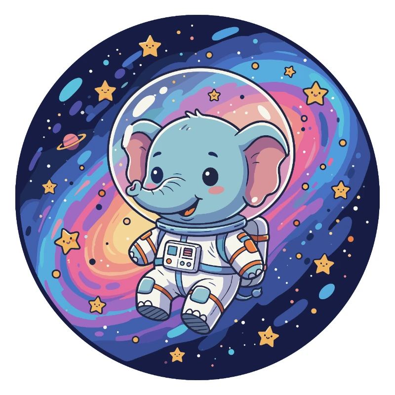 Éléphant spatial dans le casque d’astronaute