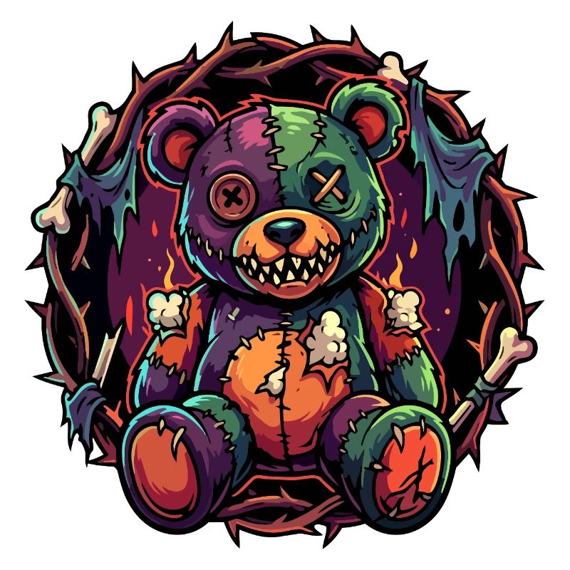 Tounours Zombie Patchwork Ours Horreur Cassé
