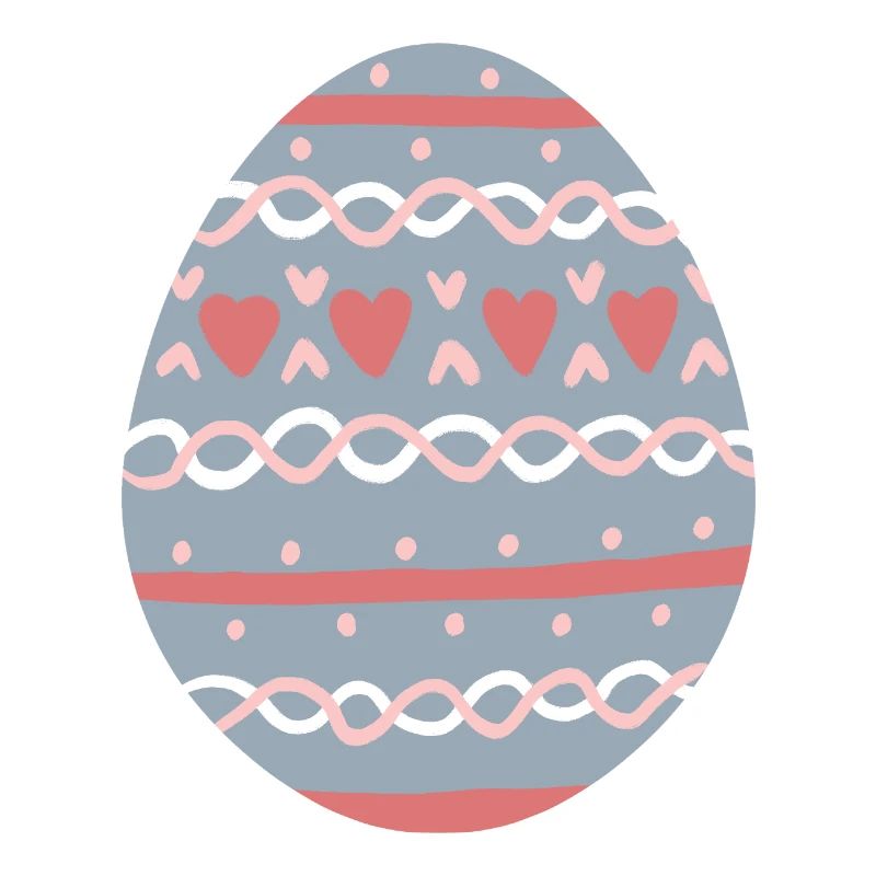 Pastel Hearts Egg Pattern