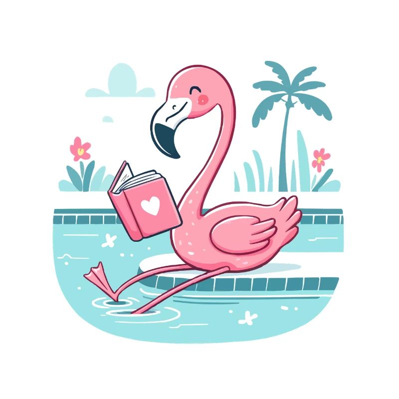 Flamingo am Pool – Buchzeit