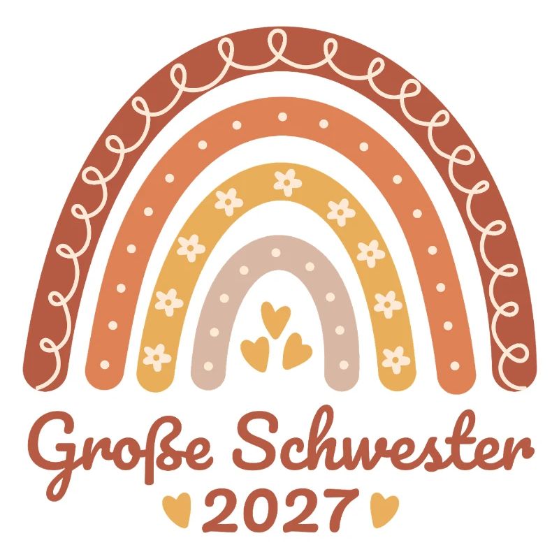 Große Schwester 2027 Boho Regenbogen 