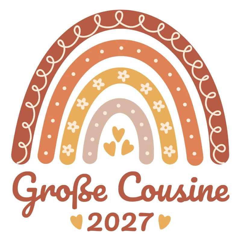Große Cousine 2027 Boho Regenbogen