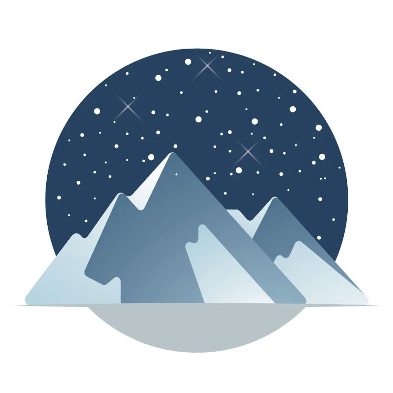 Starry Night Mountains – Winter Magic