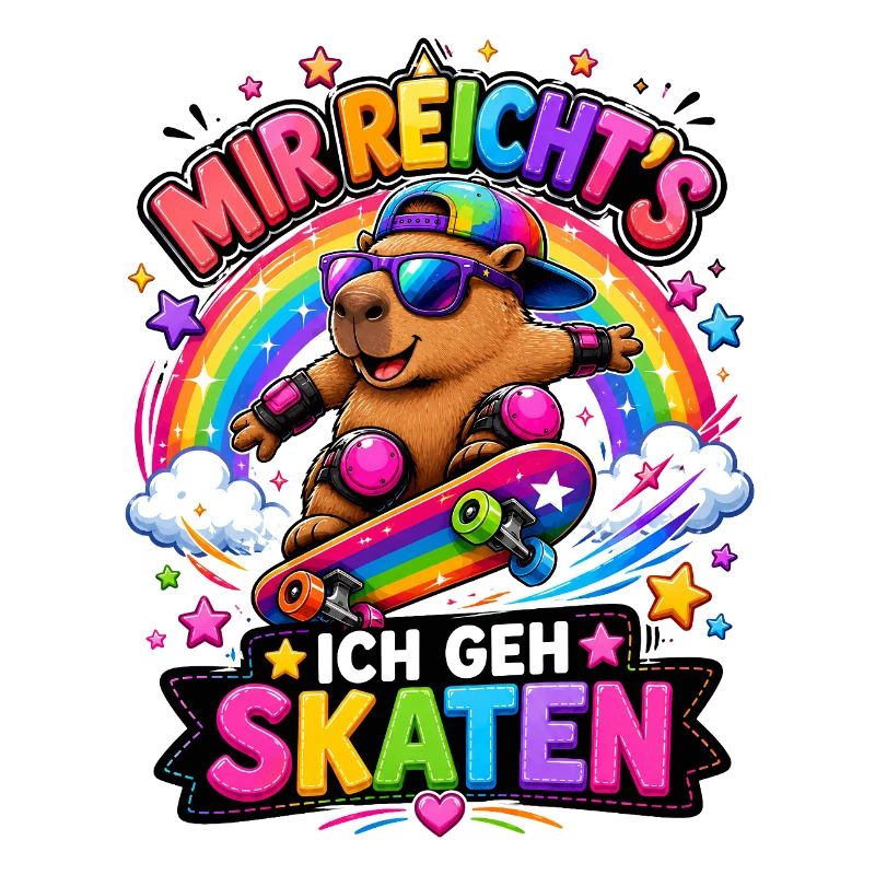 Skate Capybara Regenbogen