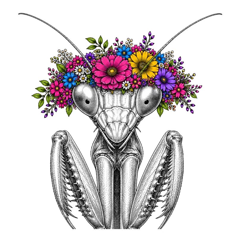 Couronne de fleurs Mantispin