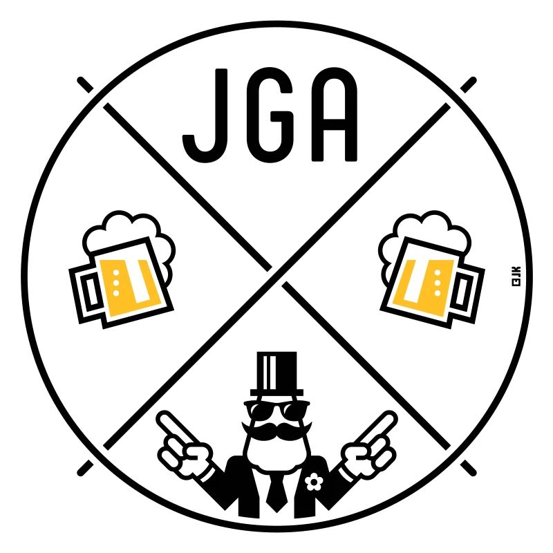 JGA Bräutigam Handzeichen Bier Kreis Symbol POS 2C