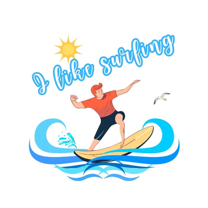 J’aime le surf – Design de plage d’été
