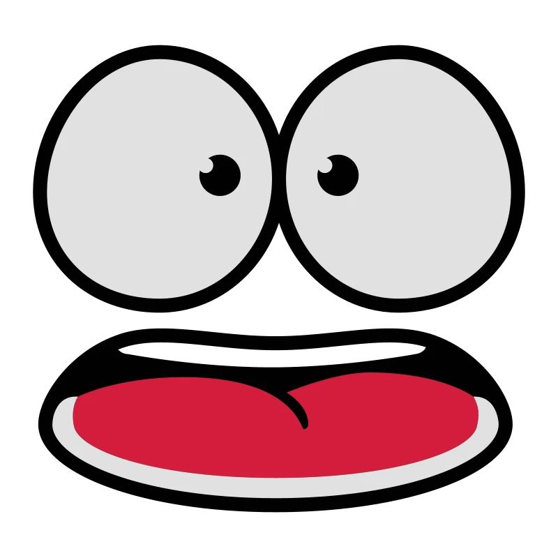 Frightened Insecure Looking Cartoon Face