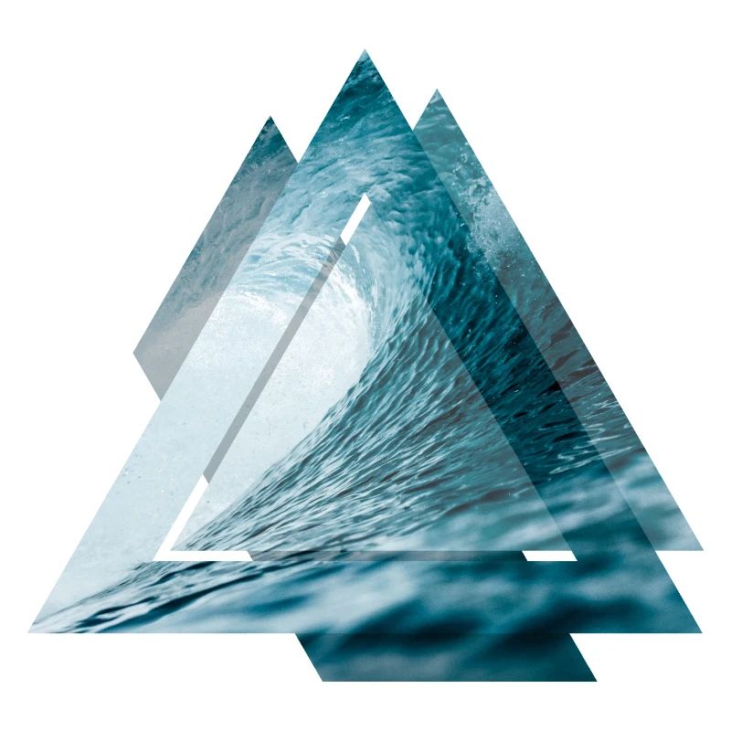 Vague de surfeur triangle