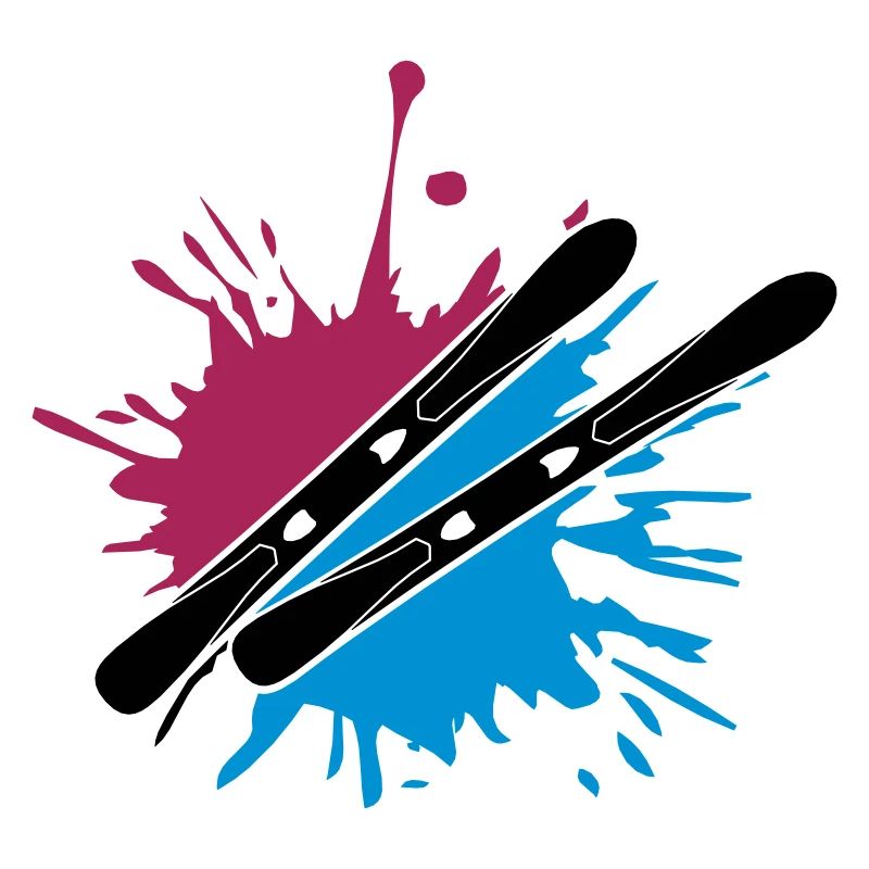 bunt klecks ski spritzer farbe graffiti 2 bretter