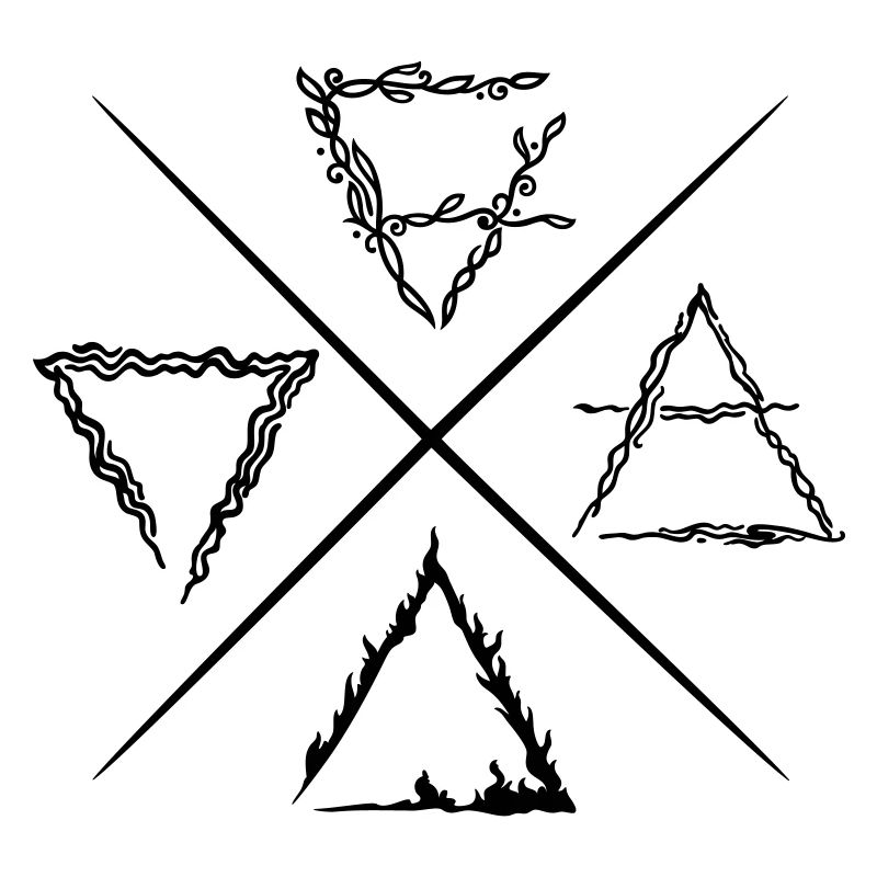 Vier Elemente Symbole
