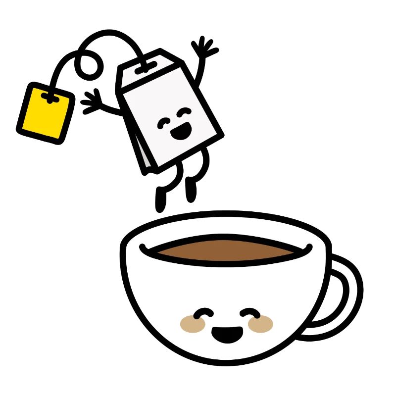 Funny tea bag teacup happy Tea lover Tea drinker