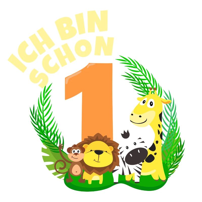 Ich bin schon 1 Jahr alt Dschungel Tier Geburtstag