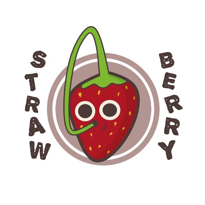 Strawberry Pun, Fruit drinking with straw