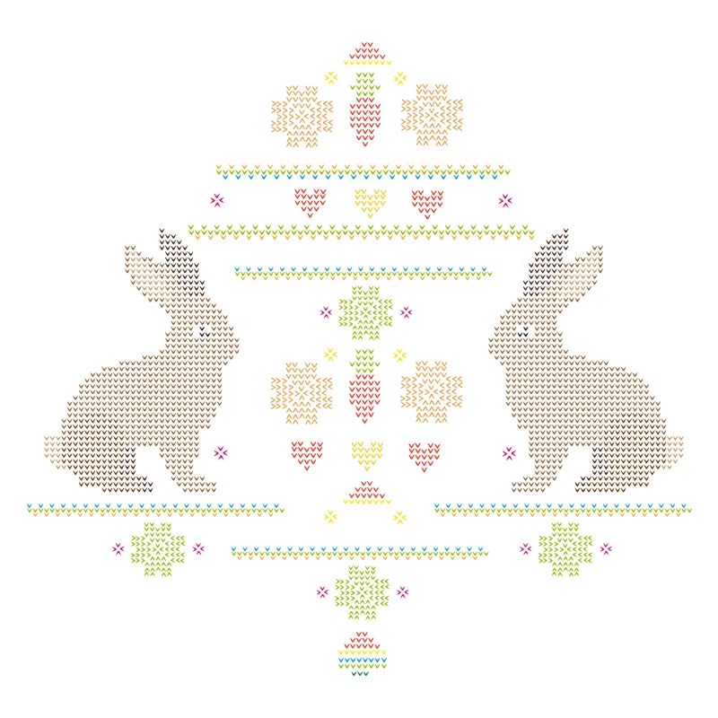 Easter motifs in knitting pattern style for Easter