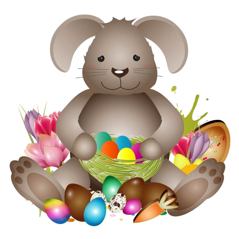 small Easter with Easter nest full of Easter eggs