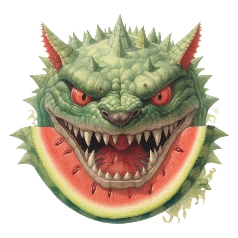 Melon monstre pastèque effrayant amusant