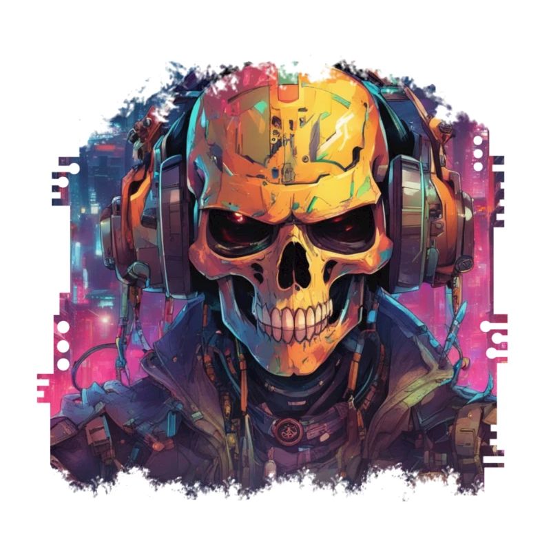 PixelPulse Cortex // Crâne cyberpunk