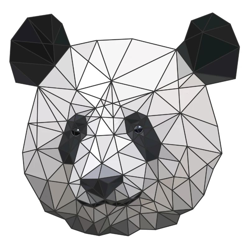 Polygonal Panda Bear Low Poly Art Triangle Shapes